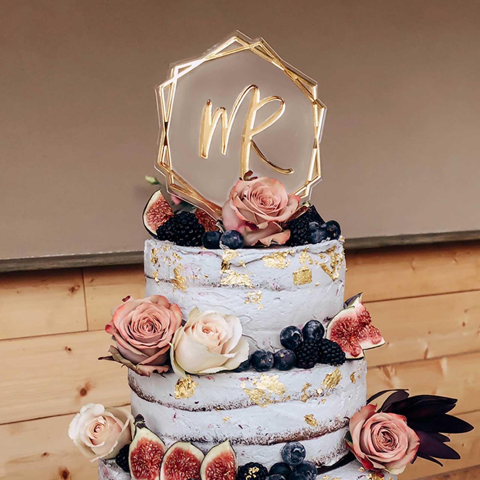 Cake Topper Hochzeit personalisiert Holz mit Namen Kuchentopper